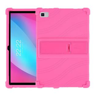 For Teclast P20 Shockproof Silicone Tablet Protective Case with Holder(Rose Red)