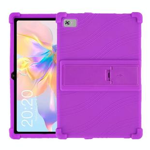 For Teclast P40 HD Shockproof Silicone Tablet Protective Case with Holder(Purple)