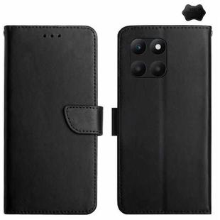 For Honor X6A HT02 Genuine Leather Fingerprint-proof Flip Phone Case(Black)