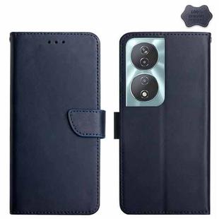 For Samsung Galaxy M55 5G HT02 Genuine Leather Fingerprint-proof Flip Phone Case(Blue)