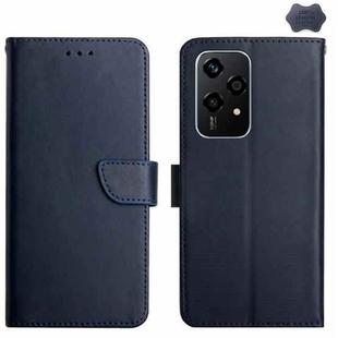 For Honor 200 Lite Global HT02 Genuine Leather Fingerprint-proof Flip Phone Case(Blue)