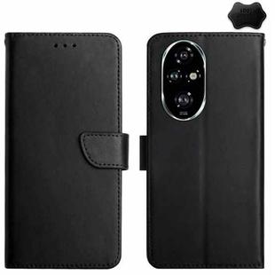 For Honor 200 5G Global HT02 Genuine Leather Fingerprint-proof Flip Phone Case(Black)