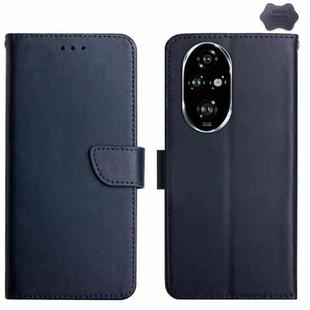 For Honor 200 Pro 5G Global HT02 Genuine Leather Fingerprint-proof Flip Phone Case(Blue)
