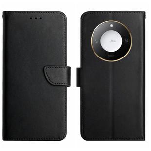 For Honor X9c Smart HT02 Genuine Leather Fingerprint-proof Flip Phone Case(Black)