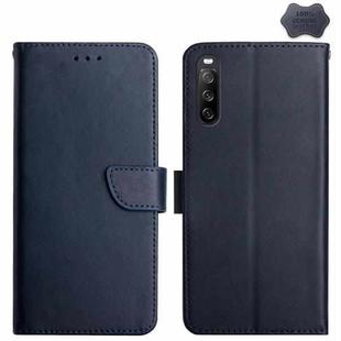 For Sony Xperia 10 VI Genuine Leather Fingerprint-proof Horizontal Flip Phone Case(Blue)