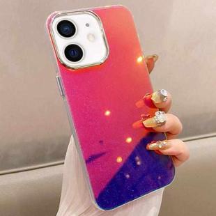 For iPhone 12 Mirror Glitter IMD Phone Case(Purple)