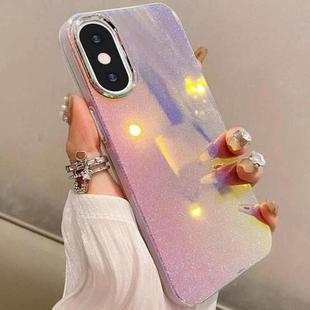 For iPhone XS Max Mirror Glitter IMD Phone Case(Silver)