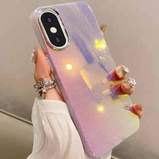 For iPhone XS / X Mirror Glitter IMD Phone Case(Silver)