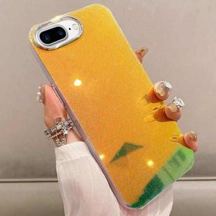 For iPhone 8 Plus / 7 Plus Mirror Glitter IMD Phone Case(Yellow)