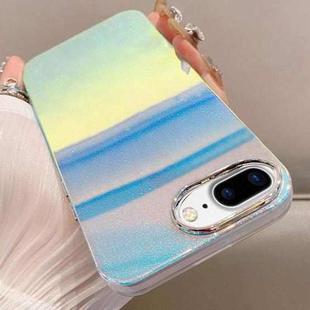 For iPhone 8 Plus / 7 Plus Mirror Glitter IMD Phone Case(Blue)