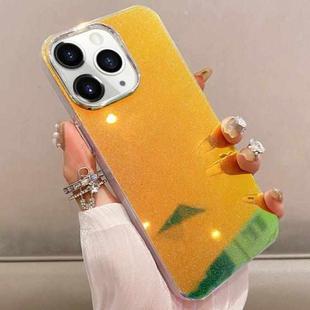 For iPhone 11 Pro Max Mirror Glitter IMD Phone Case(Yellow)