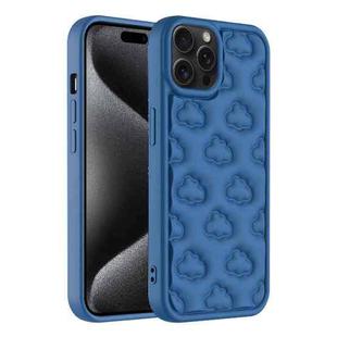 For iPhone 15 Pro Max 3D Cloud Pattern TPU Phone Case(Dark Blue)