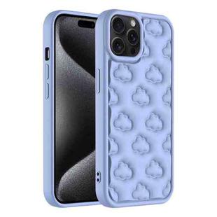 For iPhone 15 Pro 3D Cloud Pattern TPU Phone Case(Purple)