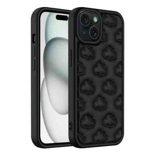 For iPhone 15 Plus 3D Cloud Pattern TPU Phone Case(Black)