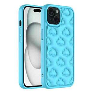 For iPhone 15 Plus 3D Cloud Pattern TPU Phone Case(Blue)