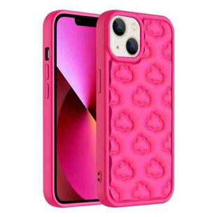 For iPhone 13 3D Cloud Pattern TPU Phone Case(Rose Red)