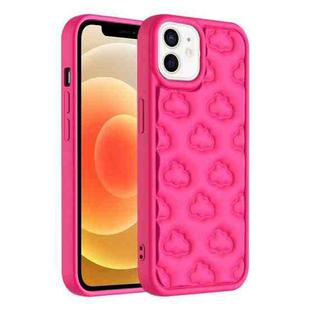 For iPhone 12 3D Cloud Pattern TPU Phone Case(Rose Red)