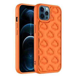 For iPhone 12 Pro Max 3D Cloud Pattern TPU Phone Case(Orange)
