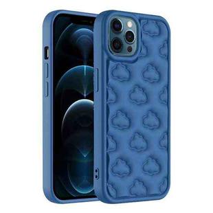For iPhone 12 Pro Max 3D Cloud Pattern TPU Phone Case(Dark Blue)