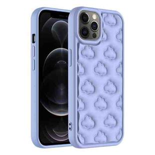 For iPhone 12 Pro 3D Cloud Pattern TPU Phone Case(Purple)