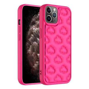 For iPhone 11 Pro Max 3D Cloud Pattern TPU Phone Case(Rose Red)