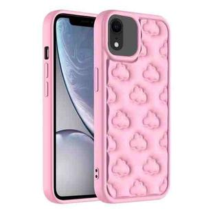 For iPhone XR 3D Cloud Pattern TPU Phone Case(Pink)