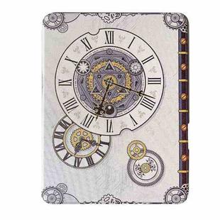 For iPad Pro 12.9 2022 / 2021 / 2020 Painted Magnetic Split Leather Tablet Case(Time Clock)