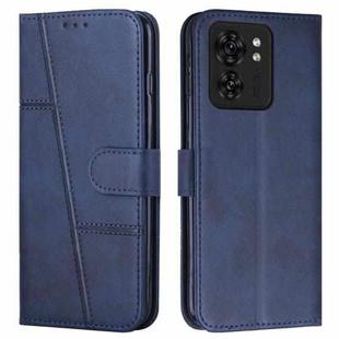 For Motorola Edge 40 Stitching Calf Texture Buckle Leather Phone Case(Blue)