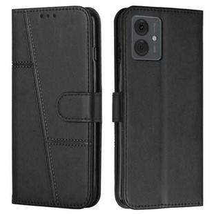 For Motorola Moto G14 Stitching Calf Texture Buckle Leather Phone Case(Black)