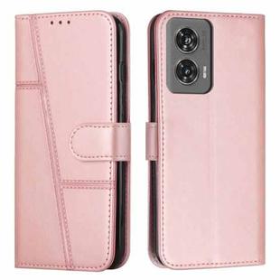 For Motorola Edge 50 Fusion Stitching Calf Texture Buckle Leather Phone Case(Rose Gold)