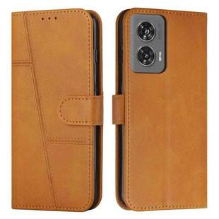 For Motorola Edge 50 Fusion Stitching Calf Texture Buckle Leather Phone Case(Yellow)