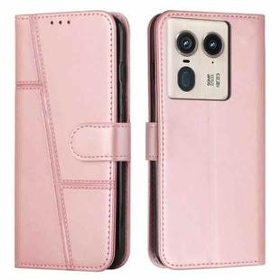 For Motorola Edge 50 Ultra Stitching Calf Texture Buckle Leather Phone Case(Rose Gold)