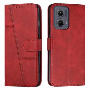 For Motorola Edge 2024 Stitching Calf Texture Buckle Leather Phone Case(Red)