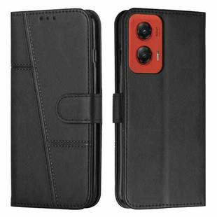 For Motorola Moto G Stylus 5G 2024 Stitching Calf Texture Buckle Leather Phone Case(Black)