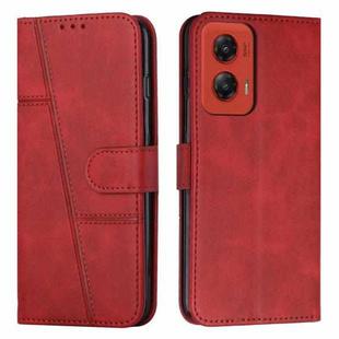 For Motorola Moto G Stylus 5G 2024 Stitching Calf Texture Buckle Leather Phone Case(Red)