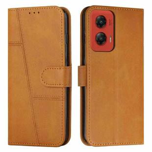 For Motorola Moto G Stylus 5G 2024 Stitching Calf Texture Buckle Leather Phone Case(Yellow)