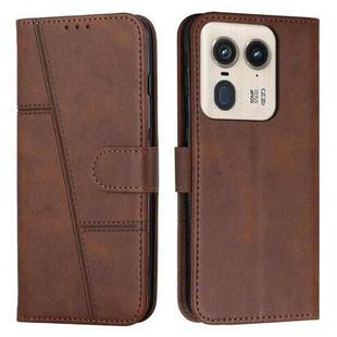 For Motorola Moto X50 Ultra Stitching Calf Texture Buckle Leather Phone Case(Brown)