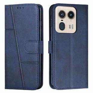 For Motorola Moto X50 Ultra Stitching Calf Texture Buckle Leather Phone Case(Blue)