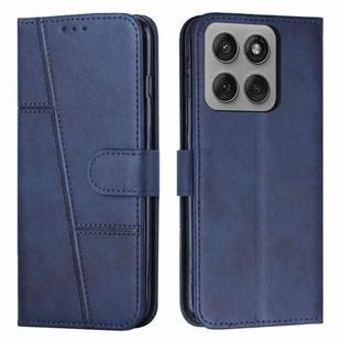 For Motorola Edge 60 Pro Stitching Calf Texture Buckle Leather Phone Case(Blue)