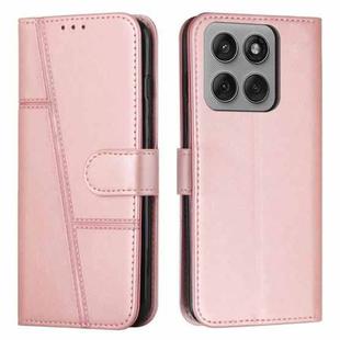 For Motorola Edge 60 Pro Stitching Calf Texture Buckle Leather Phone Case(Rose Gold)