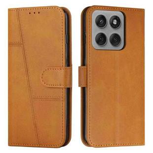 For Motorola Edge 60 Pro Stitching Calf Texture Buckle Leather Phone Case(Yellow)