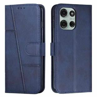 For Motorola Moto G86 5G Stitching Calf Texture Buckle Leather Phone Case(Blue)
