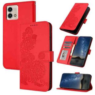 For Motorola G Stylus 5G 2023 Datura Flower Embossed Flip Leather Phone Case(Red)