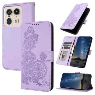 For Motorola Moto X50 Ultra Datura Flower Embossed Flip Leather Phone Case(Purple)