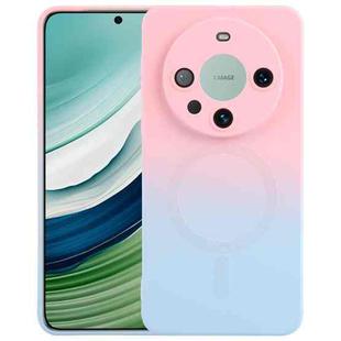 For Huawei Mate 60 Liquid TPU Silicone Gradient MagSafe Phone Case(Pink Blue)