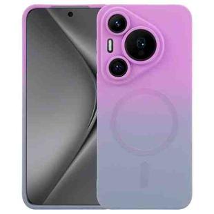 For Huawei Pura 70 Pro Liquid TPU Silicone Gradient MagSafe Phone Case(Purple Grey)