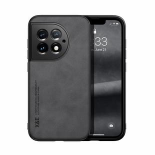 For OnePlus Ace 2 Pro Skin Feel Magnetic Leather Back Phone Case(Dark Grey)