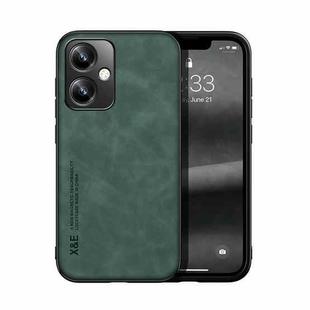For vivo Y35 4G / Y35+ Skin Feel Magnetic Leather Back Phone Case(Green)