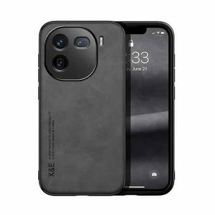 For vivo iQOO 12 Skin Feel Magnetic Leather Back Phone Case(Dark Grey)