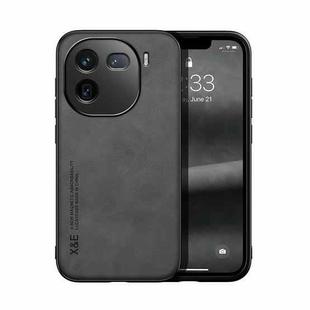 For vivo iQOO 12 Pro Skin Feel Magnetic Leather Back Phone Case(Dark Grey)